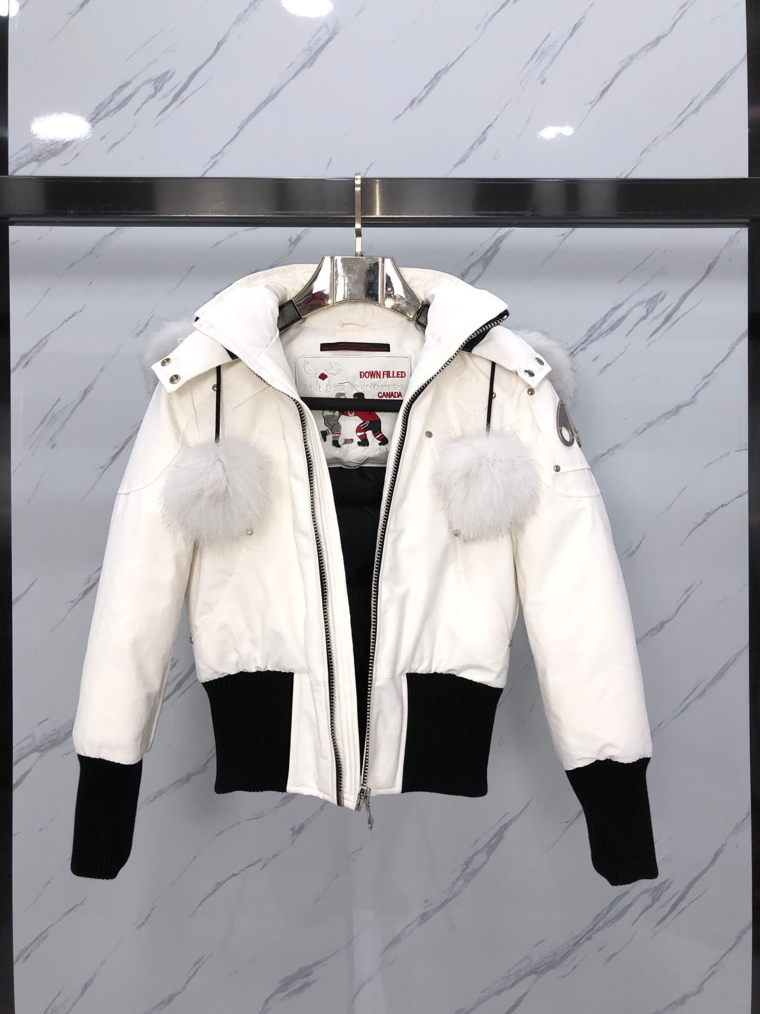 Moose Knuckles Fur-Trim Hooded Bomber Jacket Moose Knuckles Fur-Trim Hooded Bomber Jacket